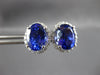 EXTRA LARGE 9.41CT DIAMOND & AAA TANZANITE 14KT WHITE GOLD 3D SCREWBACK EARRINGS
