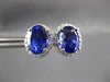 EXTRA LARGE 9.41CT DIAMOND & AAA TANZANITE 14KT WHITE GOLD 3D SCREWBACK EARRINGS