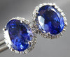EXTRA LARGE 9.41CT DIAMOND & AAA TANZANITE 14KT WHITE GOLD 3D SCREWBACK EARRINGS