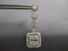 ESTATE EXTRA LARGE 4.17CT DIAMOND 18KT WHITE GOLD OVAL & SQUARE HANGING EARRINGS