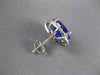 EXTRA LARGE 9.41CT DIAMOND & AAA TANZANITE 14KT WHITE GOLD 3D SCREWBACK EARRINGS