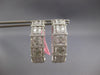 EXTRA LARGE 7.12CT DIAMOND 18K WHITE GOLD ROUND & BAGUETTE HOOP HANGING EARRINGS