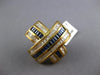 EXTRA LARGE 5.12CT DIAMOND & AAA SAPPHIRE 14KT YELLOW GOLD 3D BAGUETTE X PENDANT