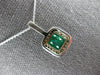 2.24CT DIAMOND & AAA EMERALD 14K WHITE GOLD SQUARE & ROUND HALO FLOATING PENDANT