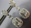 2.11CT DIAMOND 18KT WHITE GOLD 3D ROUND & BAGUETTE OVAL SQUARE HANGING EARRINGS