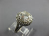 LARGE 3.03CT DIAMOND 14K WHITE GOLD 3D GIA CERTIFIED DOUBLE HALO ENGAGEMENT RING