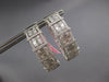 EXTRA LARGE 7.12CT DIAMOND 18K WHITE GOLD ROUND & BAGUETTE HOOP HANGING EARRINGS