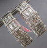 EXTRA LARGE 7.12CT DIAMOND 18K WHITE GOLD ROUND & BAGUETTE HOOP HANGING EARRINGS