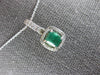 SMALL .97CT DIAMOND & AAA EMERALD 14K WHITE GOLD SQUARE & ROUND FLOATING PENDANT