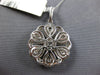 ESTATE .14CT DIAMOND 14K WHITE GOLD 3D FLOWER FILIGREE MILGRAIN FLOATING PENDANT