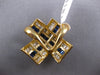 EXTRA LARGE 5.12CT DIAMOND & AAA SAPPHIRE 14KT YELLOW GOLD 3D BAGUETTE X PENDANT