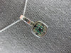 SMALL .97CT DIAMOND & AAA EMERALD 14K WHITE GOLD SQUARE & ROUND FLOATING PENDANT