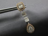 ESTATE 1.78CT DIAMOND 14KT WHITE AND ROSE GOLD SQUARE TEAR DROP HANGING EARRINGS