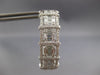 EXTRA LARGE 7.12CT DIAMOND 18K WHITE GOLD ROUND & BAGUETTE HOOP HANGING EARRINGS