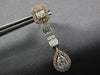ESTATE 1.78CT DIAMOND 14KT WHITE AND ROSE GOLD SQUARE TEAR DROP HANGING EARRINGS