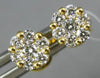 ESTATE SMALL .33CT DIAMOND 18KT YELLOW GOLD CLASSIC FLOWER CLUSTER STUD EARRINGS