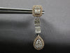 ESTATE 1.78CT DIAMOND 14KT WHITE AND ROSE GOLD SQUARE TEAR DROP HANGING EARRINGS