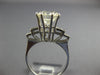 EXTRA LARGE 3.10CT DIAMOND 14KT WHITE GOLD GIA CERTIFIED PYRAMID ENGAGEMENT RING