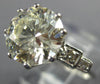 EXTRA LARGE 3.10CT DIAMOND 14KT WHITE GOLD GIA CERTIFIED PYRAMID ENGAGEMENT RING