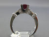 1.61CT DIAMOND & AAA RUBY 18KT WHITE GOLD 3D EMERALD CUT & ROUND ENGAGEMENT RING