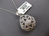 LARGE .62CT DIAMOND 18KT WHITE GOLD 3D STAR OF DAVID TEAR DROP FLOATING PENDANT