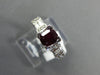 1.61CT DIAMOND & AAA RUBY 18KT WHITE GOLD 3D EMERALD CUT & ROUND ENGAGEMENT RING