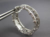EXTRA LARGE 7.12CT DIAMOND 18K WHITE GOLD ROUND & BAGUETTE HOOP HANGING EARRINGS