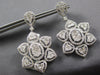 EXTRA LARGE 6.86CT DIAMOND 14KT WHITE GOLD FLOWER MULTI HEART HANGING EARRINGS