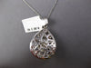 LARGE .62CT DIAMOND 18KT WHITE GOLD 3D STAR OF DAVID TEAR DROP FLOATING PENDANT
