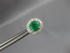1.63CT DIAMOND & AAA EMERALD 14KT WHITE GOLD 3D ROUND HALO FLOWER STUD EARRINGS