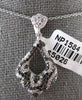 LARGE 1.10CT WHITE & BLACK DIAMOND 14KT WHITE GOLD 3D PANTHER FLOATING PENDANT