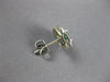 1.63CT DIAMOND & AAA EMERALD 14KT WHITE GOLD 3D ROUND HALO FLOWER STUD EARRINGS
