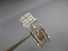 EXTRA LARGE 7.12CT DIAMOND 18K WHITE GOLD ROUND & BAGUETTE HOOP HANGING EARRINGS