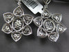 EXTRA LARGE 6.86CT DIAMOND 14KT WHITE GOLD FLOWER MULTI HEART HANGING EARRINGS
