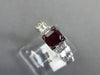 1.61CT DIAMOND & AAA RUBY 18KT WHITE GOLD 3D EMERALD CUT & ROUND ENGAGEMENT RING