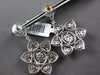 EXTRA LARGE 6.86CT DIAMOND 14KT WHITE GOLD FLOWER MULTI HEART HANGING EARRINGS