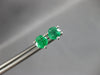 ESTATE 1.0CT AAA EMERALD 14KT WHITE GOLD ROUND THREE PRONG MARTINI STUD EARRINGS