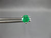 ESTATE 1.0CT AAA EMERALD 14KT WHITE GOLD ROUND THREE PRONG MARTINI STUD EARRINGS