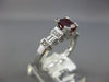 1.61CT DIAMOND & AAA RUBY 18KT WHITE GOLD 3D EMERALD CUT & ROUND ENGAGEMENT RING