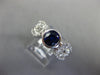 WIDE 2.4CT DIAMOND & AAA SAPPHIRE 18K WHITE GOLD ROUND HORSESHOE ENGAGEMENT RING