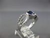 WIDE 2.4CT DIAMOND & AAA SAPPHIRE 18K WHITE GOLD ROUND HORSESHOE ENGAGEMENT RING