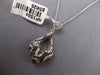 LARGE 1.10CT WHITE & BLACK DIAMOND 14KT WHITE GOLD 3D PANTHER FLOATING PENDANT