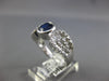 WIDE 2.4CT DIAMOND & AAA SAPPHIRE 18K WHITE GOLD ROUND HORSESHOE ENGAGEMENT RING