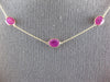 EXTRA LARGE & LONG 44.93CT RUBY 14KT YELLOW GOLD OVAL BY THE YARD LOVE NECKLACE