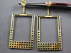 LARGE 4.29CT DIAMOND & MULTI GEM 14KT YELLOW GOLD RECTANGULAR HANGING EARRINGS