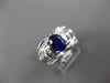 WIDE 3.27CT DIAMOND & SAPPHIRE 18KT WHITE GOLD OVAL & BAGUETTE ENGAGEMENT RING