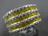 2.44CT WHITE & FANCY YELLOW DIAMOND 18KT WHITE GOLD MULTI ROW ANNIVERSARY RING