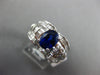 WIDE 3.27CT DIAMOND & SAPPHIRE 18KT WHITE GOLD OVAL & BAGUETTE ENGAGEMENT RING