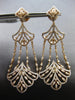 EXTRA LARGE 5.28CT DIAMOND 14KT ROSE GOLD MULTI LEAF CHANDELIER HANGING EARRINGS