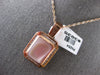 LARGE .54CT DIAMOND & AAA MOTHER OF PEARL 14K ROSE GOLD 3D SOLID OCTAGON PENDANT